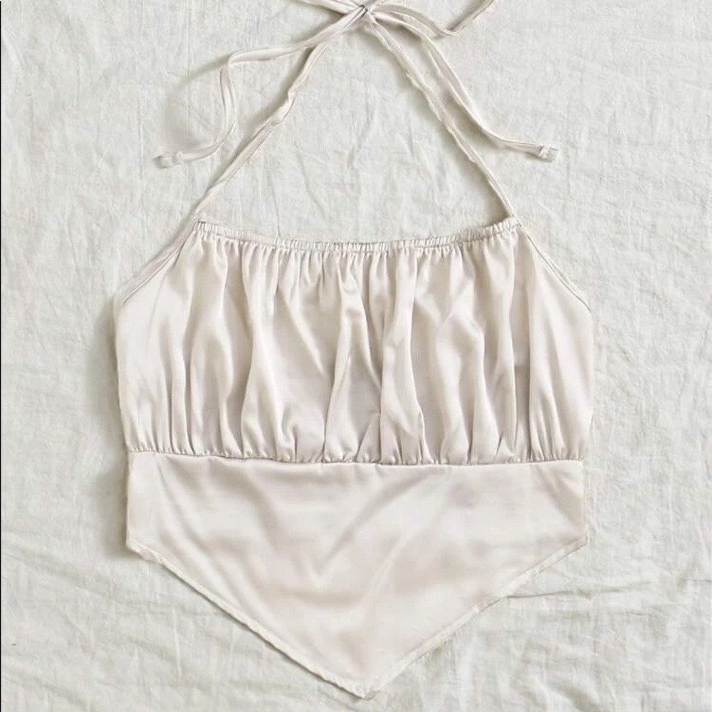 Ruched Bust Tie Back Halter Top